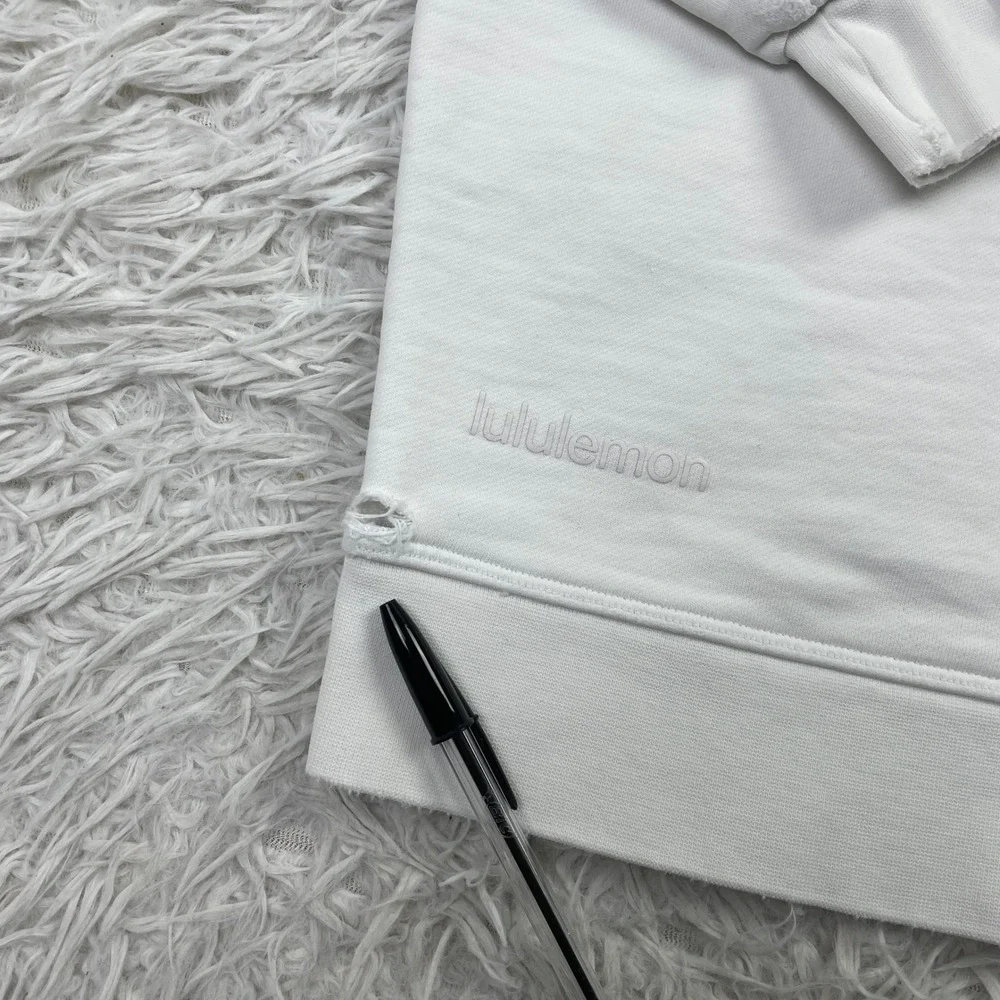 Lululemon Sweater Womens Large White Perfectly Oversized Crew Sweatshirt Terry L